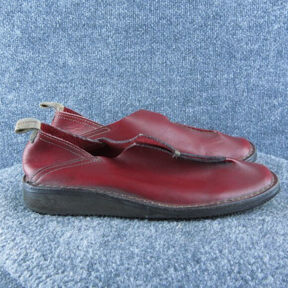 MOMA Made In Italy Women Loafer Shoes Size 37 Medium Red Leather Slip On - Picture 4 of 9